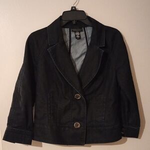 Women's Black Apostrophe Stretch Denim Jacket Size Small